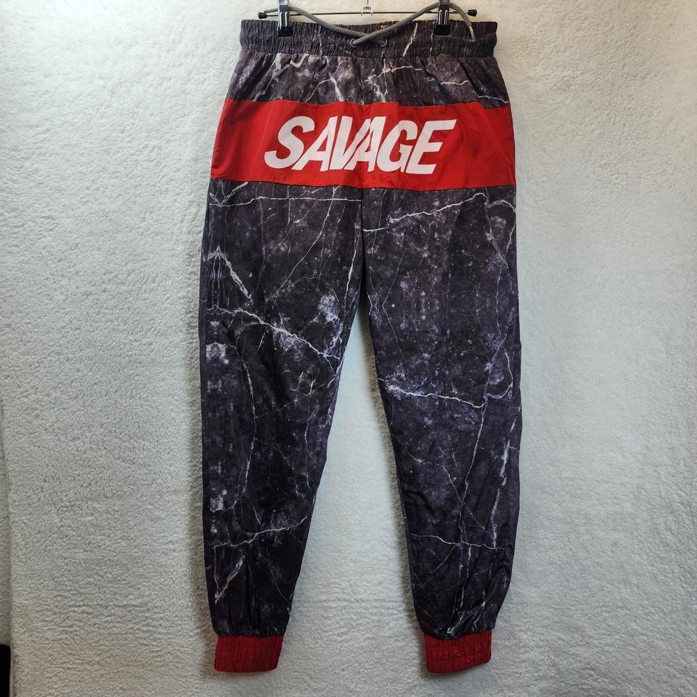 Hudson Outerwear Mens SAVAGE Jogger Pants Streetwear Graphic Mesh Hip Hop Large
